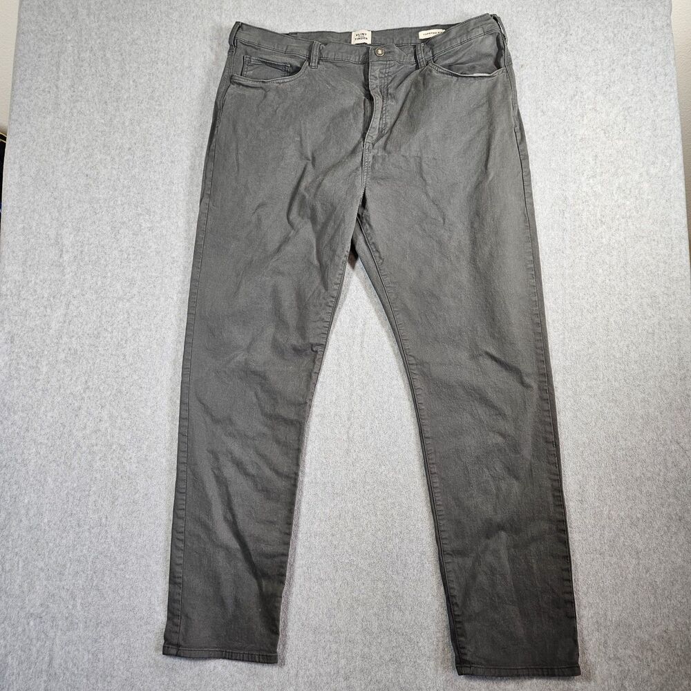 Flint and Tinder Mens Charcoal Gray Tapered Fit 5 Pocket Chino Pants 40x32